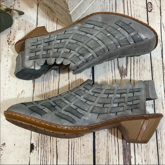NWOT Rieker Anti-stress Sina 78 Grey Slip On Shoes Genuine Leather! Size 40/US 9 - Picture 5 of 14